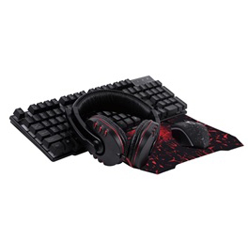 Sylvania 4-in-1 Gaming Kit with Keyboard, Headset, Mouse and Mouse Pad - Black
