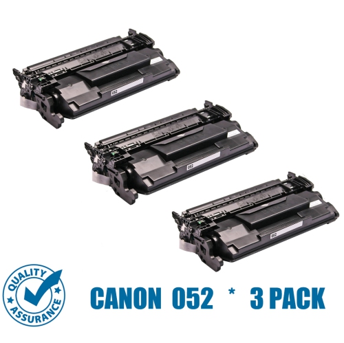 Image 1 of 10.. Printer Pro™ 3 Pack Canon 052/Canon-052/canon052 Standard Page Yield Compatible Black Toner Cartridge-Canon Printer ImageClass MF424/MF426/LBP214