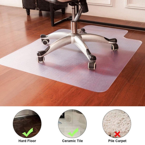 Office Chair Mat with Lip, 36" x 48" PVC Translucent Chair Mat, Hardwood Ceramic Tile Marble Floor Protector