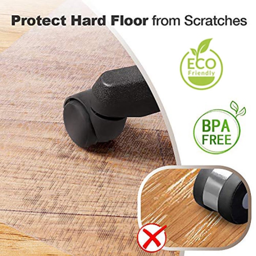 Office Chair Mat with Lip, 36" x 48" PVC Translucent Chair Mat, Hardwood Ceramic Tile Marble Floor Protector