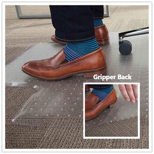 36" x 48" Office Chair Mat with Lip and Anti-Slip Spiked, Transparent Carpet Protector Desk Chair Mat for Hard Low Pile Carpet Floors