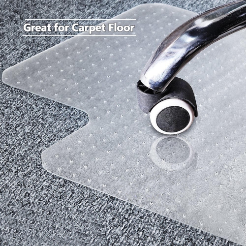 36" x 48" Office Chair Mat with Lip and Anti-Slip Spiked, Transparent Carpet Protector Desk Chair Mat for Hard Low Pile Carpet Floors