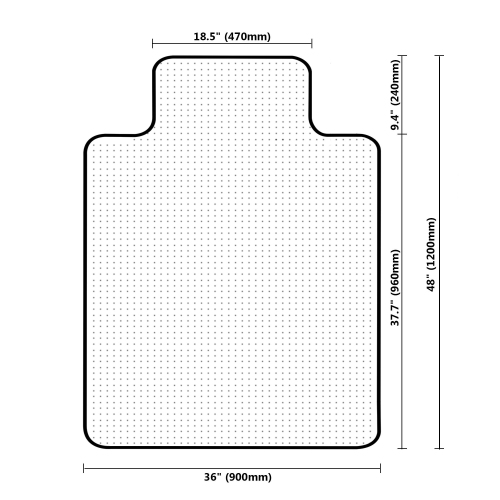 36" x 48" Office Chair Mat with Lip and Anti-Slip Spiked, Transparent Carpet Protector Desk Chair Mat for Hard Low Pile Carpet Floors