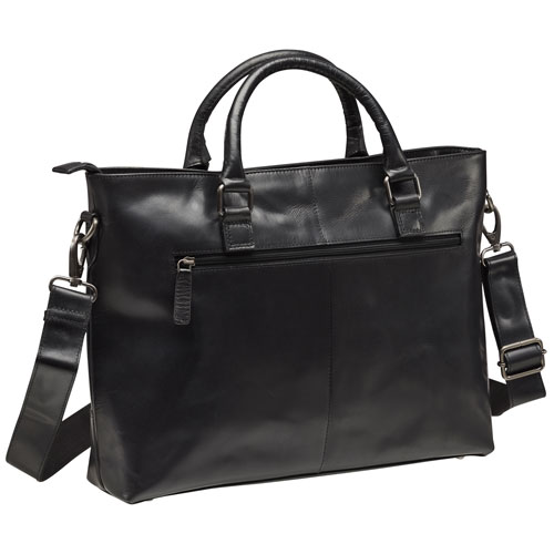 Sac fourre-tout en cuir de buffle pour portable de 14 po de Mancini (99-5480) - Noir