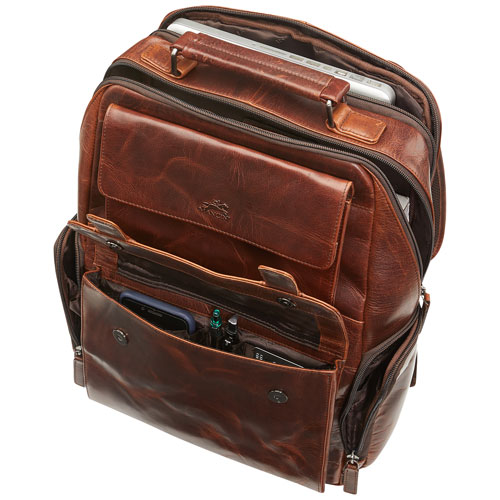 Mancini Buffalo 15.6" Laptop Travel Backpack - Brown