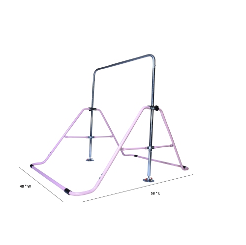 Gymnastics Bar Kids Home Training Kip Bar | 3 in 1 Set w Swing Seat, Trapeze Rings, Expandable Horizontal Bar Folding | Junior Gymnastics Training