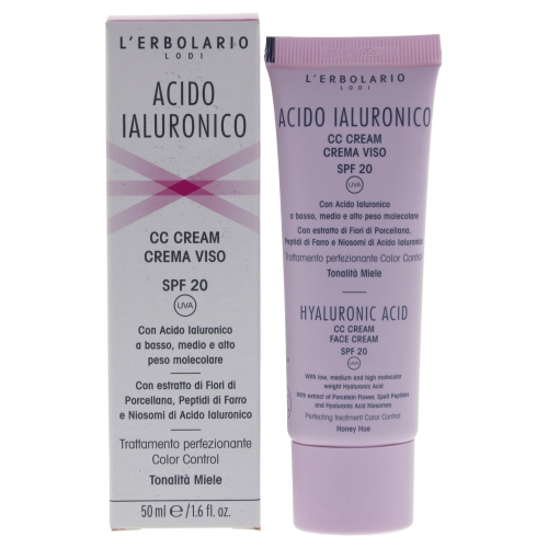 Image 1 de 1.. CC Crème pour le visage Hyaluronic Acid SPF 20 - Honey Hue par LErbolario pour unisexe - 1,6 oz de se reconcilier