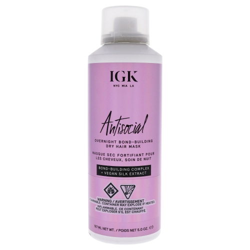 IGK  Antisocial Overnight Bond Building Dry Hair Mask By for Unisex - 5 OZ Masque Dry hair mask