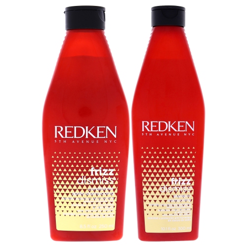 Trousse de shampooing et revitalisant Frizz de Redken pour unisexe, 2 pièces, shampooing 10,1 oz, revitalisant 8,5 oz