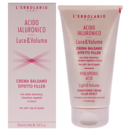 Hyaluronic Acid Light and Volume Conditioner Cream by LErbolario for Unisex - 5.07 oz Conditioner