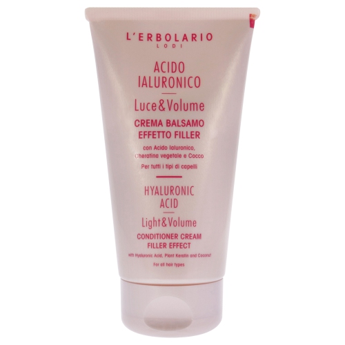 Hyaluronic Acid Light and Volume Conditioner Cream by LErbolario for Unisex - 5.07 oz Conditioner