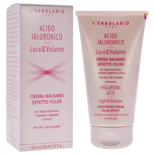 Hyaluronic Acid Light and Volume Conditioner Cream by LErbolario for Unisex - 5.07 oz Conditioner