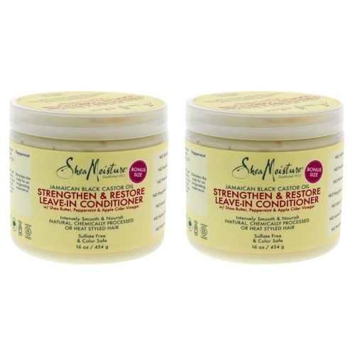Jamaican Black Castor Oil Reparative Leave-In Conditioner - Pack of 2 by Shea Moisture for Unisex - 16 oz Conditioner