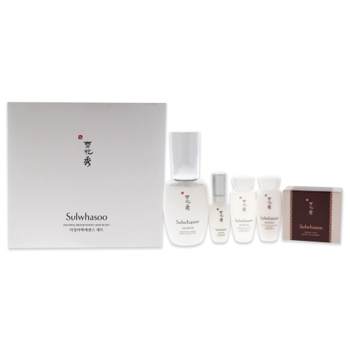 SULWHASOO  Snowise Brightening Serum Set By for Women - 5 PC 1.7OZ Serum, 8Ml Serum, 15Ml Water, 15Ml Emulsion, 1.7OZ Herbal Soap Ginger In Red