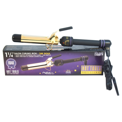 HOT TOOLS  Professional Salon Curling Iron - Model # 1110Cn - Gold/black By for Unisex - 1.25 Inch Curling Iron