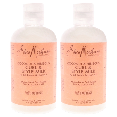 Coconut & Hibiscus Curl & Style Milk - Pack of 2 by Shea Moisture for Unisex - 8 oz Cream