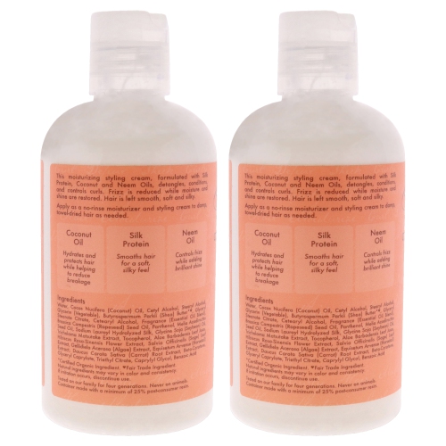 Coconut & Hibiscus Curl & Style Milk - Pack of 2 by Shea Moisture for Unisex - 8 oz Cream