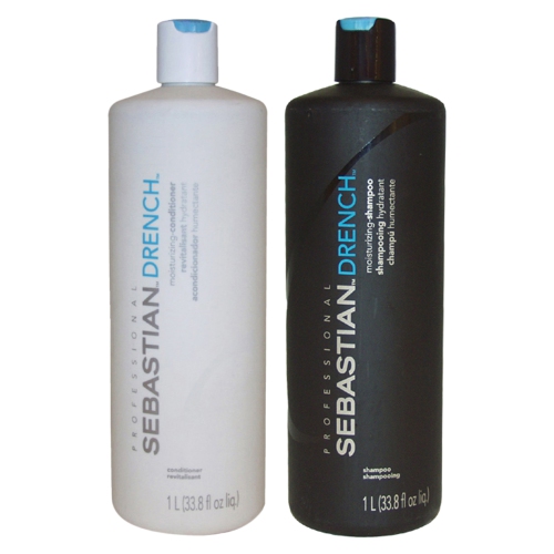 Shampooing Hydratant Drench par Sebastian pour Unisexe- Kit de 2 shampoings 33,8 oz, Conditionneur 33,8 oz