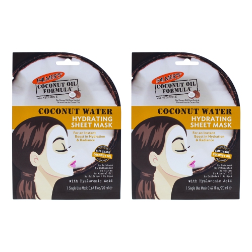 Coconut Water Hydrating Sheet Mask - Pack of 2 by Palmers for Women - 0.67 oz Mask