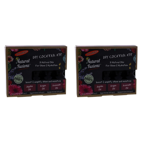 Natural Fusions Shine and Hydration DIY Cocktail Kit - Pack of 2 by Palmers for Unisex - 3 x 0.33 oz Jojoba Oil, Argan Oil, Avocado Oil
