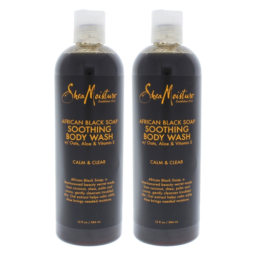 SHEA MOISTURE  African Soap Soothing Body Wash - Pack Of 2 By for Unisex - 13 OZ Body Wash In Black