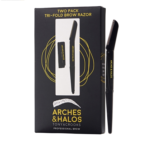 Two Pack Tri- Fold Eyebrow Razor by Arches and Halos for Unisex - 1 Pc Razor