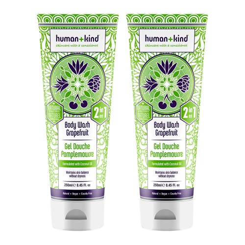 HUMANKIND  Body Wash - Grapefruit - Pack Of 2 By Human+Kind for Unisex - 8.45 OZ Body Wash