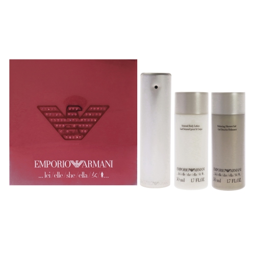 GIORGIO ARMANI  Emporio Armani By for Women - 3 PC Gift Set 3.4 OZ Edp Spray, 1.7OZ Sensual Body Lotion, 1.7OZ Relaxing Shower Gel
