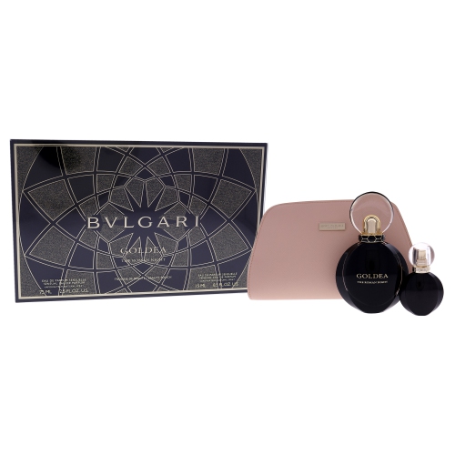 BVLGARI  Goldea The Roman Night By for Women - 3 PC Gift Set 2.5OZ Sensual Edp Spray, 0.5OZ Sensual Edp Spray, Beauty Pouch