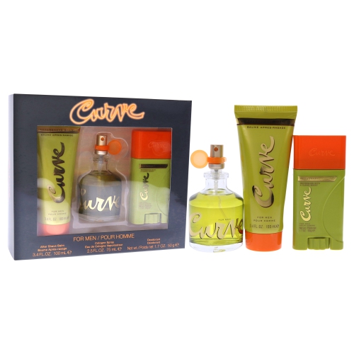 Curve by Liz Claiborne for Men - 3 Pc Gift Set 2.5oz EDC Spray, 3.4oz After Shave Balm, 1.7oz Deodorant Stick