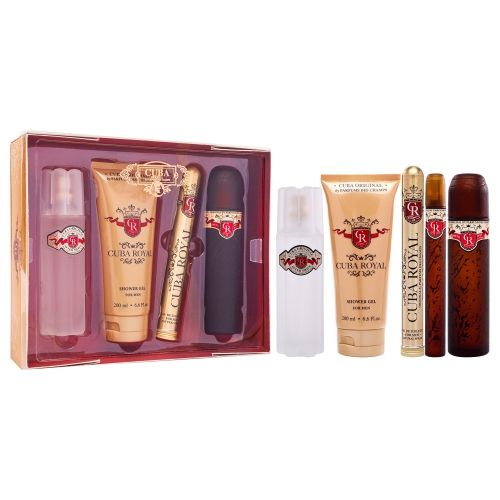 Cuba Royal by Cuba for Men - 4 Pc Gift Set 3.3oz EDT Spray, 1.17oz EDT Spray, 3.3oz After Shave, 6.7oz Shower Gel