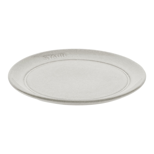 STAUB  Dining Line 15 Cm Ceramic Round Plate Flat Truffle In White