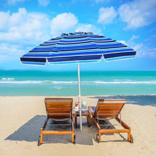 Image 1 of 10.. Gymax 7.2ft Beach Umbrella Outdoor Patio Garden w/ Carrying Bag Sand Anchor