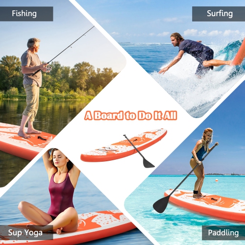 Gymax 10' Inflatable Stand-Up Paddle Board Non-Slip Deck Surfboard w/ Hand Pump