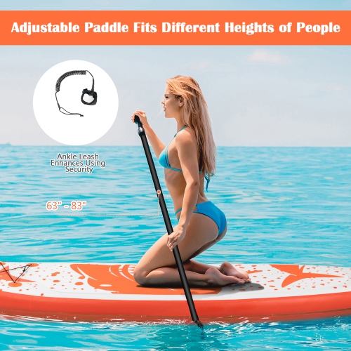 Gymax 10' Inflatable Stand-Up Paddle Board Non-Slip Deck Surfboard w/ Hand Pump