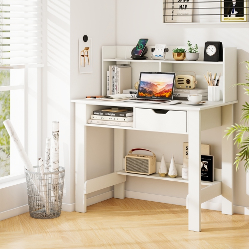 Gymax Modern Computer Desk w/ Charging Station USB & Type C Port