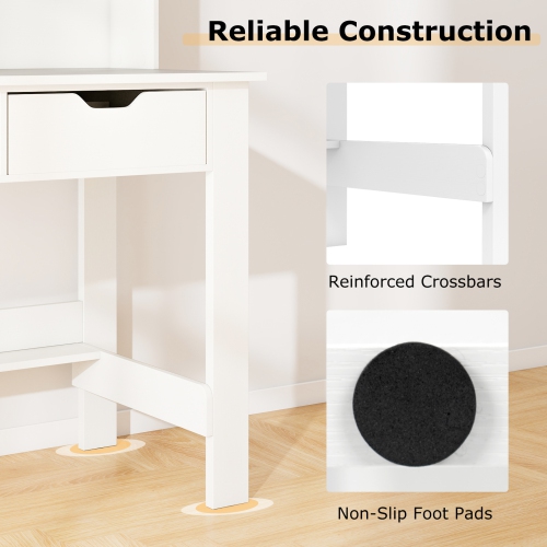 Gymax Modern Computer Desk w/ Charging Station USB & Type C Port