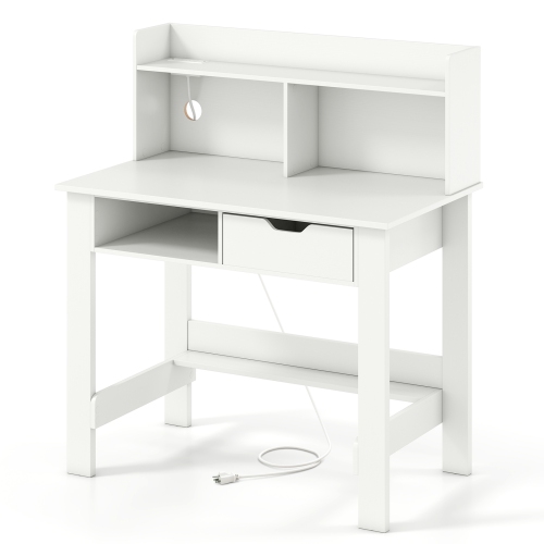 Gymax Modern Computer Desk w/ Charging Station USB & Type C Port