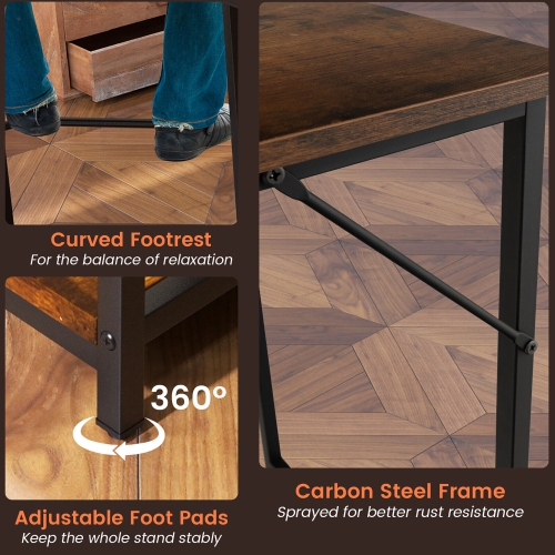 Gymax L Shaped Corner Computer Desk 54.5'' Office Workstation w/ 2 Outlets & USB Ports