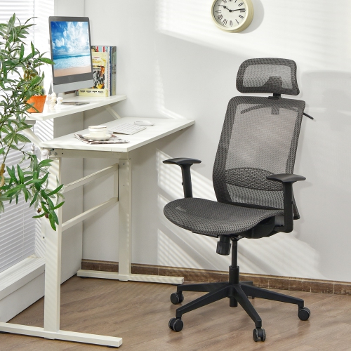 Gymax High Back Mesh Office Chair Swivel Executive Chair w/ Lumbar Support