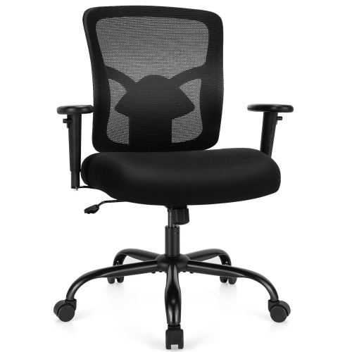 GYMAX  400Lbs Mesh Big & Tall Office Chair Swivel Task Chair W/ Lumbar Support