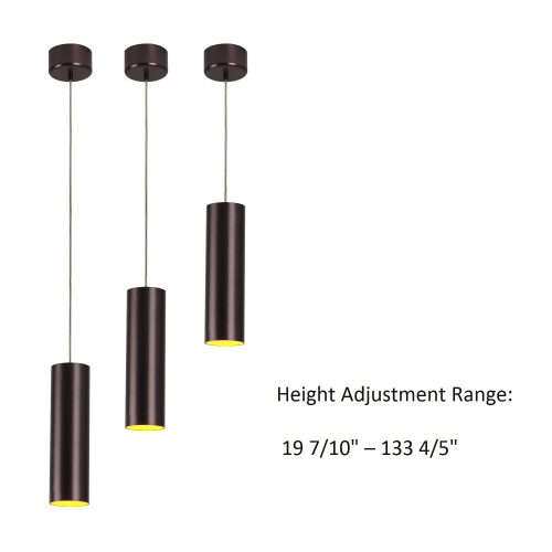 Tubicen E26 Bulb Pendant Light, Kitchen Island Pendant Lamp, Premium Aluminum Hanging Ceiling Light 19.7”-133.8” Height Adjustable, Taupe