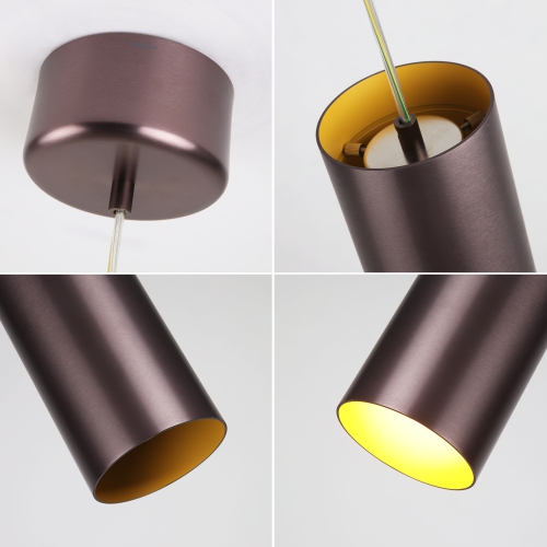 Tubicen E26 Bulb Pendant Light, Kitchen Island Pendant Lamp, Premium Aluminum Hanging Ceiling Light 19.7”-133.8” Height Adjustable, Taupe