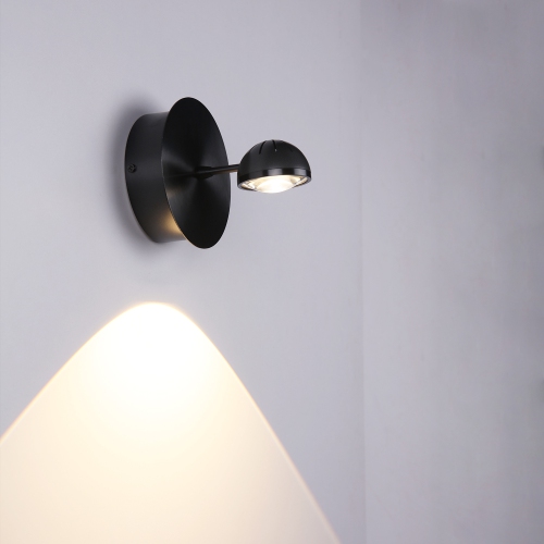 Tubicen Rotatable Wall Sconce Light, 8W Integrated LED Dimmable Wall Lamp, Angel Adjustable Modern Indoor Sconce Wall Lighting Fixture, Powerful