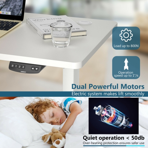 Gymax Electric Standing Desk Sit to Stand Height Adjustable Dual Motor