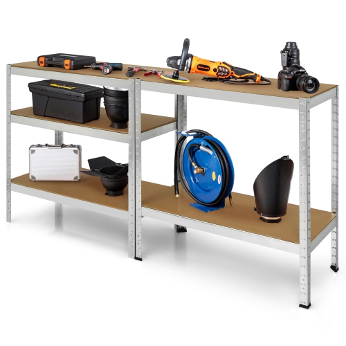 Gymax 72'' Steel 5-tier Garage Shelf Metal Storage Adjustable Unit Silver