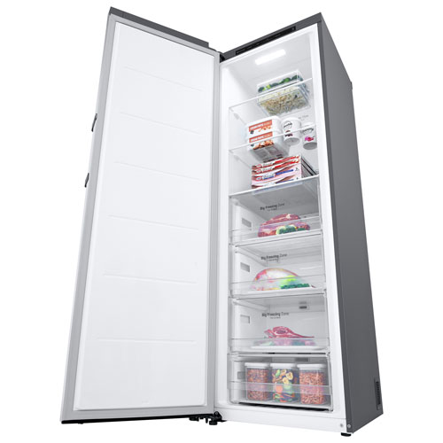 LG 24" 11.4 Cu. Ft. Frost-Free Counter-Depth Column Freezer (LROFC1104V) - Platinum Silver Steel