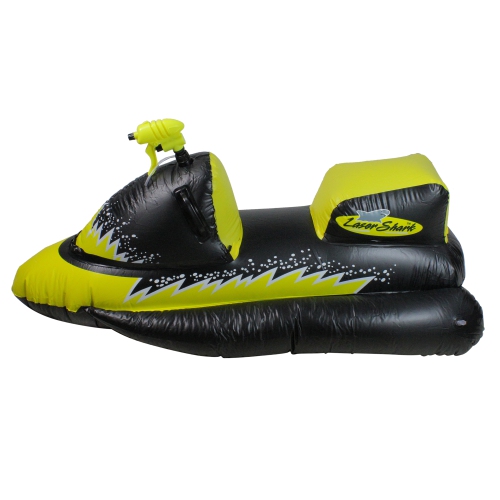 SWIM CENTRAL  51" And Black Shark Inflatable Wet-Ski Pool Squirter With Gripped Handles In Yellow
