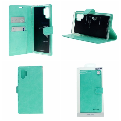 HYFAI Leather Diary Case Cover w/Magnet Clip Wallet Folio Credit Card Slot and Flip Stand for Samsung Galaxy Note 10 / Note10, Teal