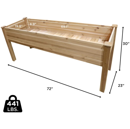 Jumbl Raised Canadian Cedar Garden Bed | Elevated Wood Planter for Growing Fresh Herbs, Vegetables, Flowers, Succulents & Other Plants at Home |